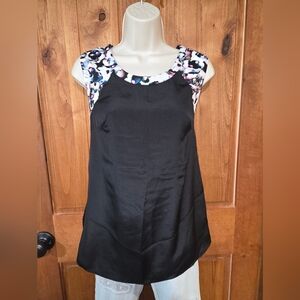 Charlie Jade Black and Floral Sleeveless Blouse
